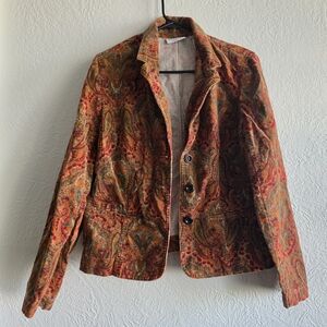 Villager Orange Paisley Blazer